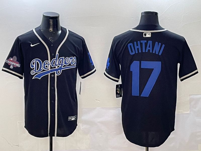 Men Los Angeles Dodgers #17 Ohtani Black Fashion Game 2025 Nike MLB Jersey style 2